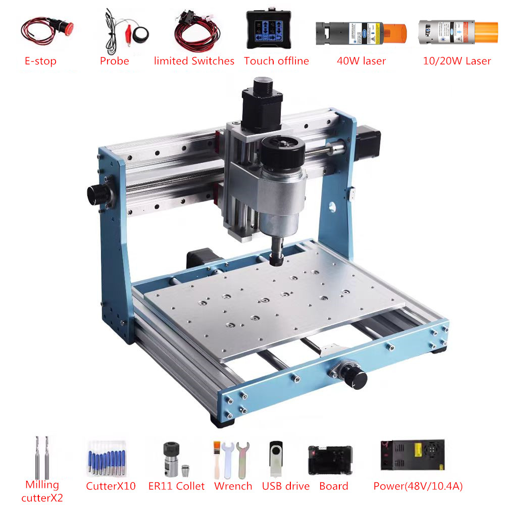 Mini Laser Engraver Cnc Router - โลหะเต็มรูปแบบ Mini CNC Router 3020 Pro