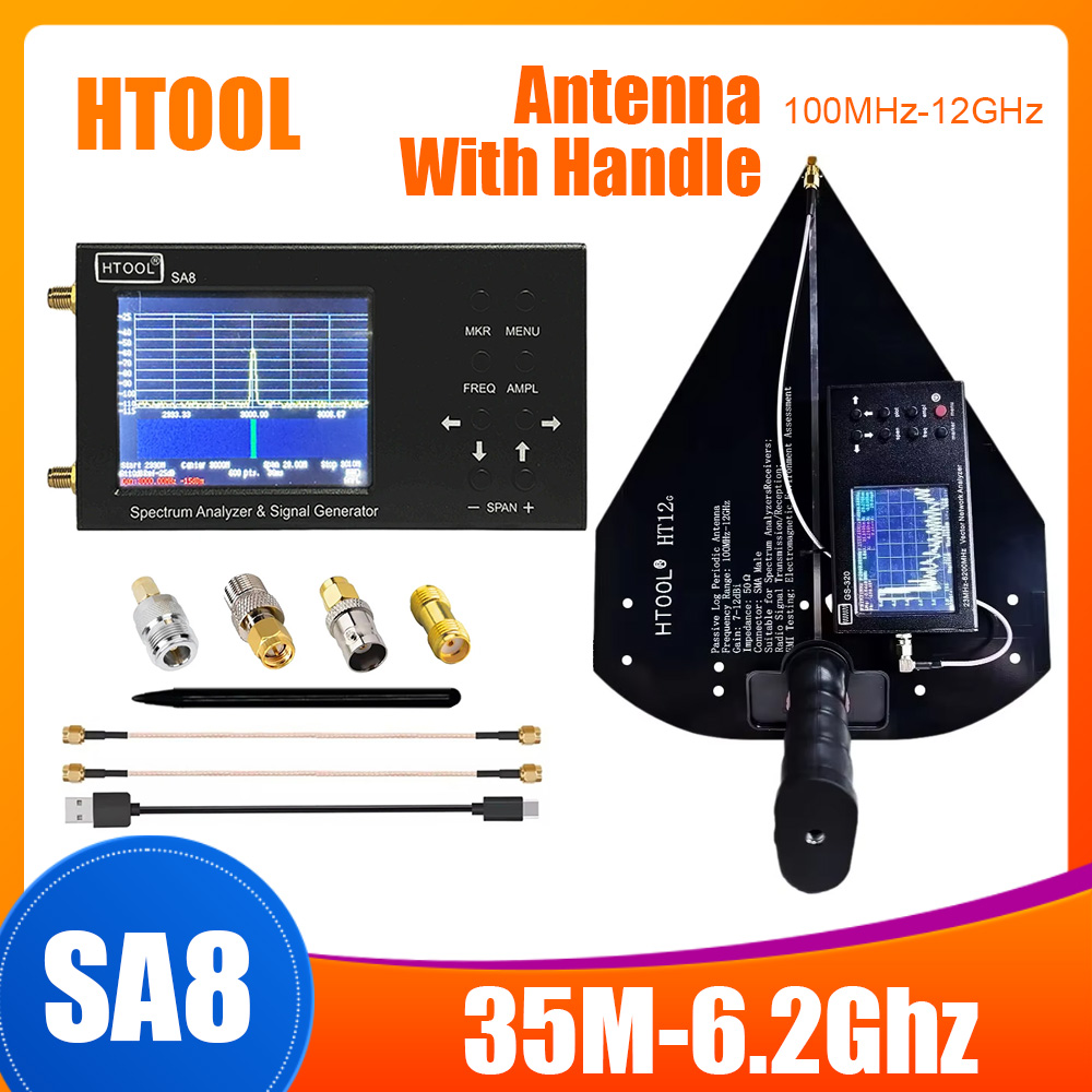Signal Generator Spectrum Analyzer - เครื่องวิเคราะห์สเปกตรัม HTOOL SA8 35M-6.2Ghz เครื่องกำเนิดสัญญาณ 100MHz-12GHz