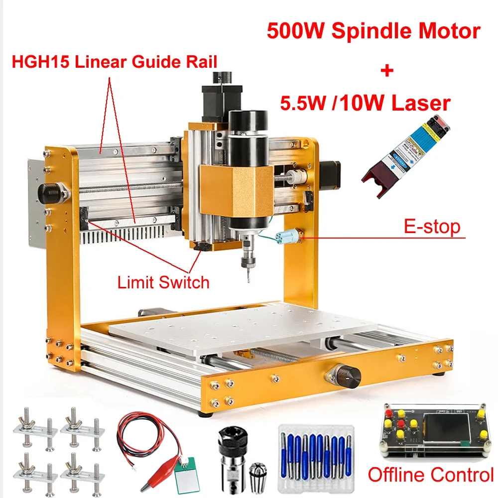 รางนำทางแบบเส้นตรง เครื่องแกะส - Mini Laser Engraver Cnc Router บทวิจารณ์และราคา